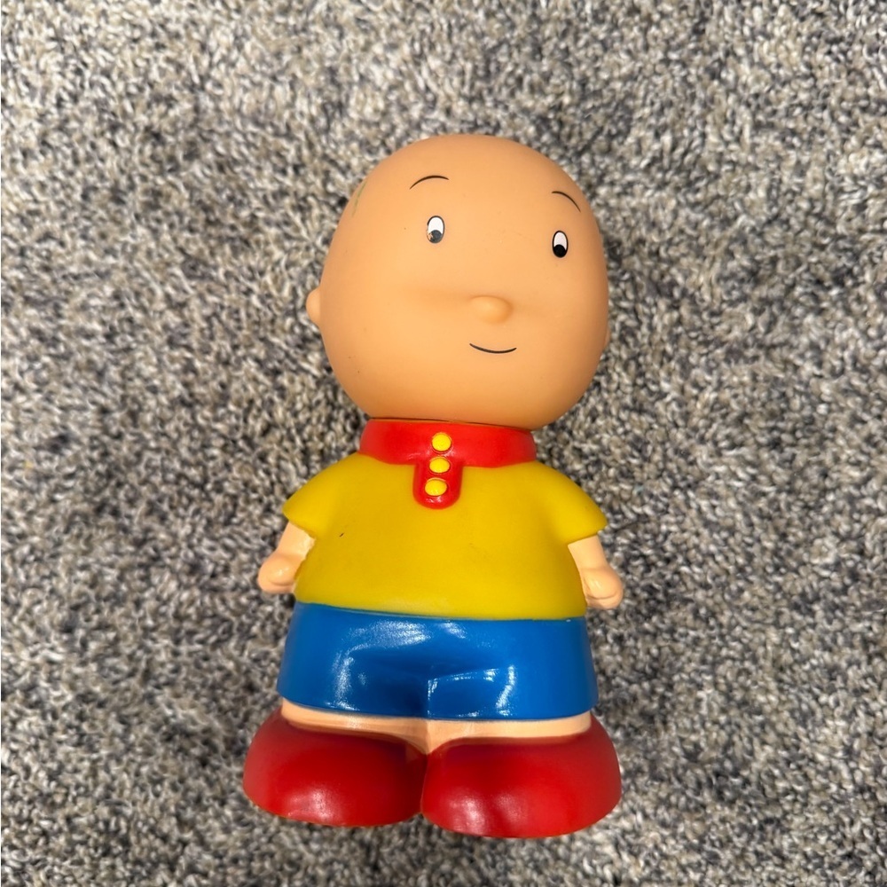 Caillou Famosa Rubber Squeeze 6 1/4" Toy Cartoon Character PBS Toddler Preschool